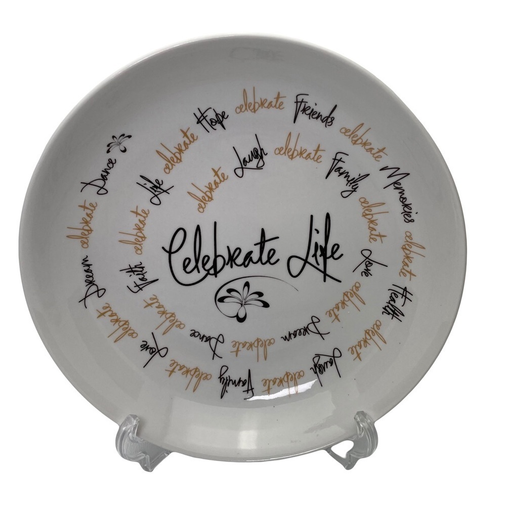 Celebrate Life Decorative Plate/Dish & Stand